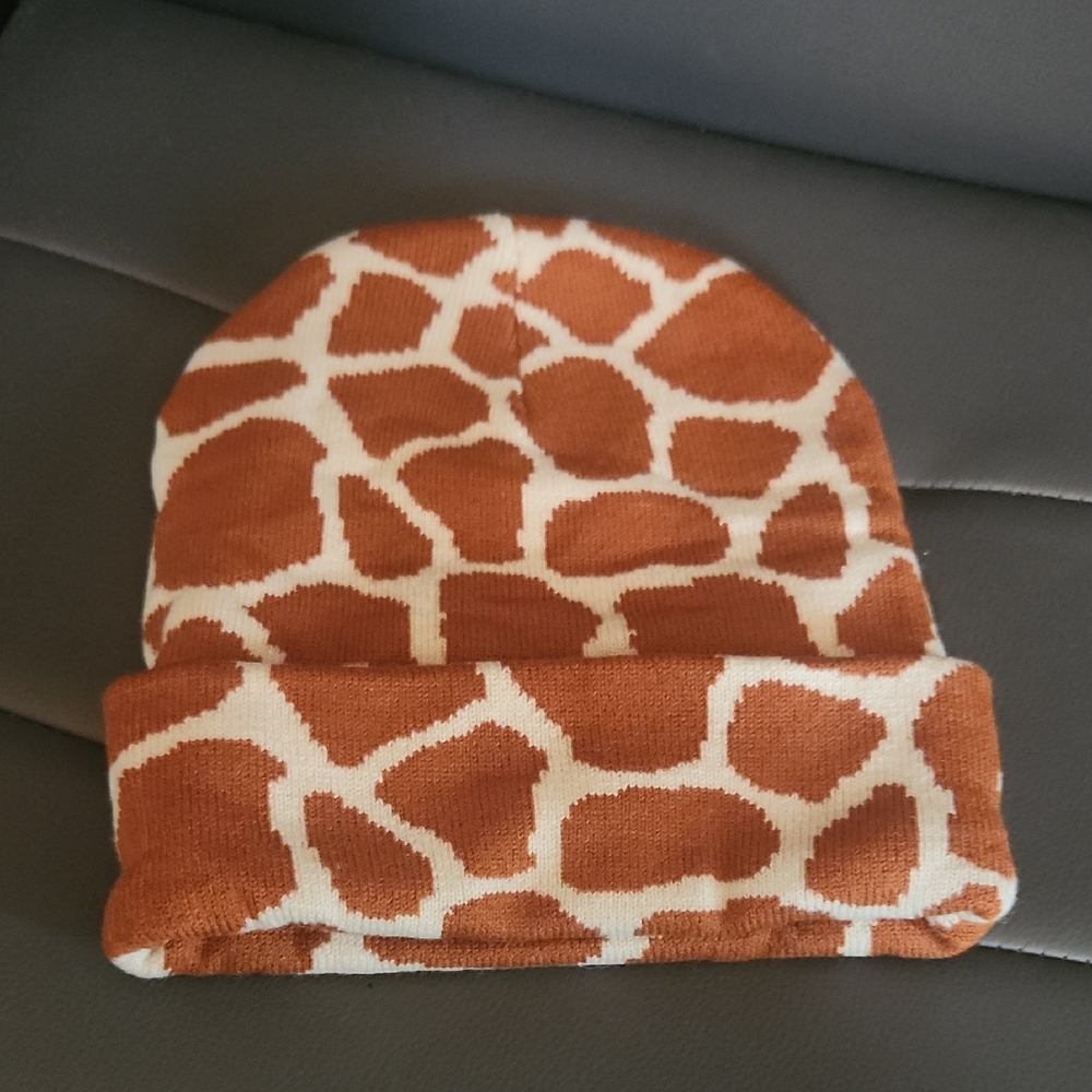 Kids Giraffe Pattern Beanie Hat